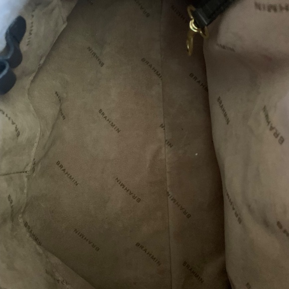 Brahmin Gray Croc Embossed Leather Satchel/Shoulder Handbag - Picture 8 of 10